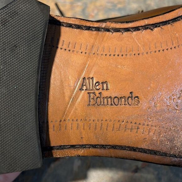 Allen Edmonds Lexington Brown Leather Captoe Derby Loafers Sz 9 - Picture 12 of 13